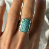925 Sterling Silver Turquoise Ring Size 7.5