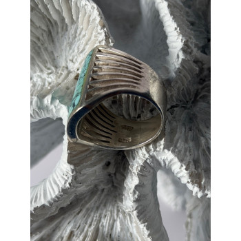 925 Sterling Silver Turquoise Ring Size 7.5