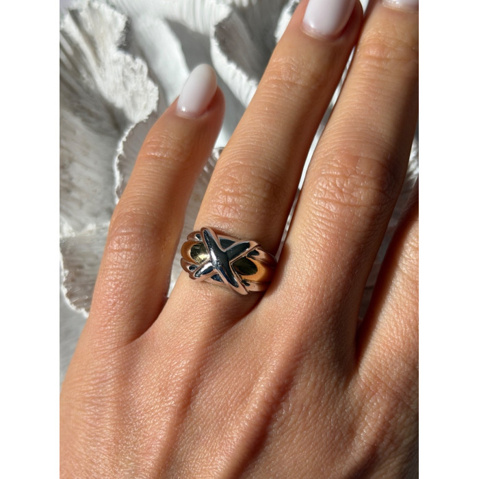 925 Sterling Silver Gold Plated Part Ring Size 7