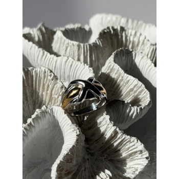 925 Sterling Silver Gold Plated Part Ring Size 7