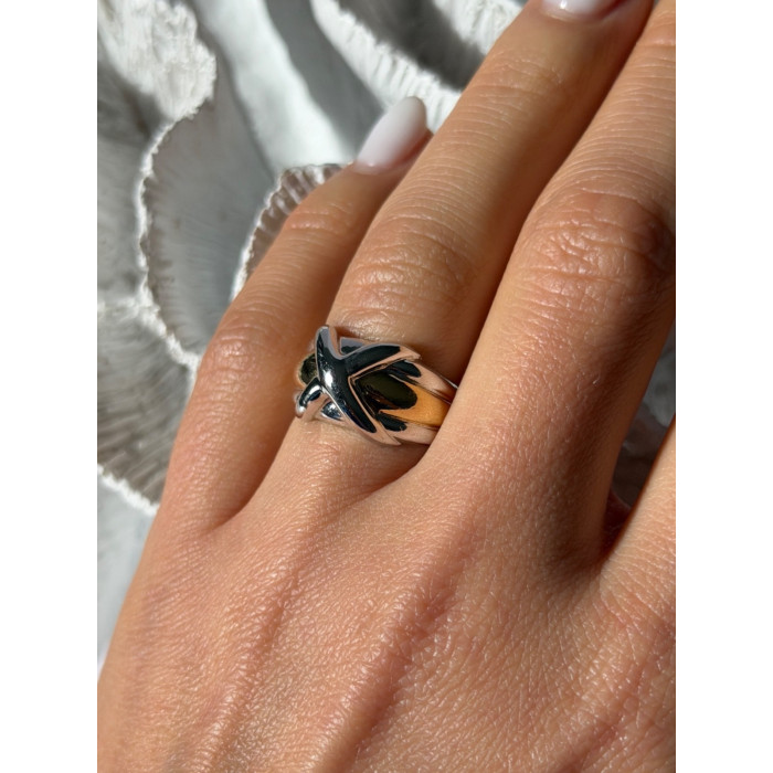 925 Sterling Silver Gold Plated Part Ring Size 7