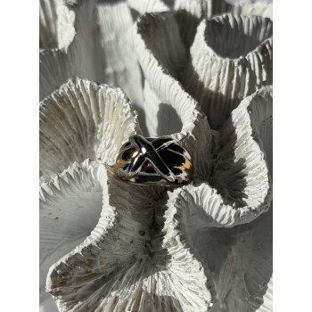 925 Sterling Silver Gold Plated Part Ring Size 7