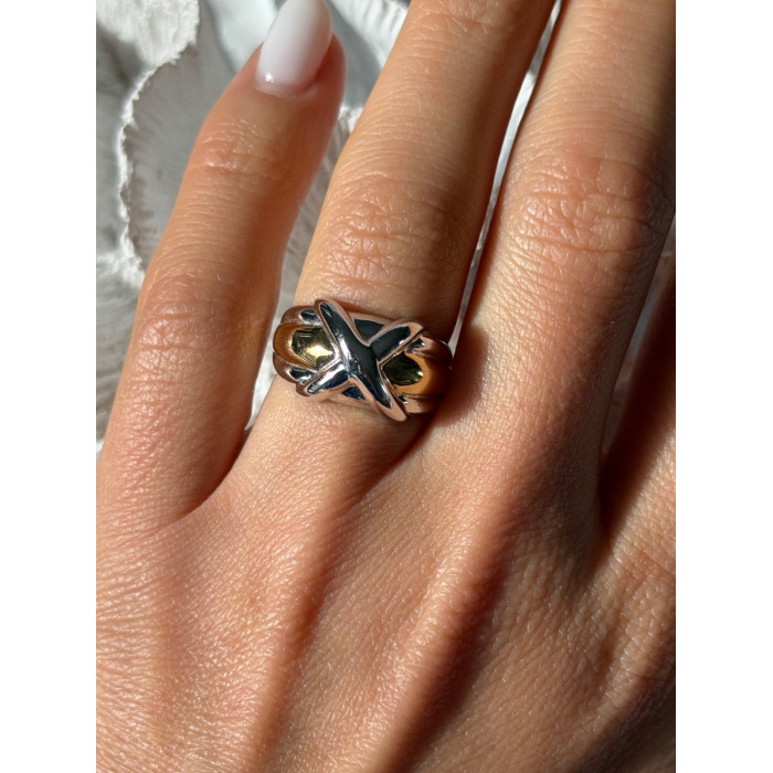 925 Sterling Silver Gold Plated Part Ring Size 7