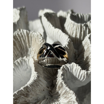 925 Sterling Silver Gold Plated Part Ring Size 7