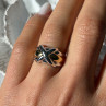 925 Sterling Silver Gold Plated Part Ring Size 7