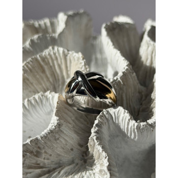 925 Sterling Silver Gold Plated Part Ring Size 7