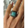 Vintage 925 Sterling Silver Turquoise & Marcasite Ring Size 6