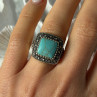 Vintage 925 Sterling Silver Turquoise & Marcasite Ring Size 6
