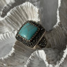 Vintage 925 Sterling Silver Turquoise & Marcasite Ring Size 6