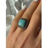 Vintage 925 Sterling Silver Turquoise & Marcasite Ring Size 6