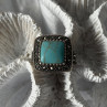 Vintage 925 Sterling Silver Turquoise & Marcasite Ring Size 6