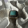 Vintage 925 Sterling Silver Turquoise & Marcasite Ring Size 6