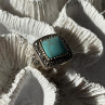 Vintage 925 Sterling Silver Turquoise & Marcasite Ring Size 6