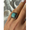 Vintage 925 Sterling Silver Turquoise & Marcasite Ring Size 6