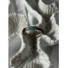 925 Sterling Silver Turquoise & Onyx Ring Size 7