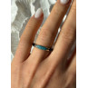 925 Sterling Silver Turquoise & Onyx Ring Size 7
