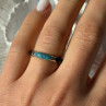 925 Sterling Silver Turquoise & Onyx Ring Size 7