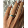 925 Sterling Silver Turquoise & Onyx Ring Size 7
