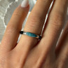 925 Sterling Silver Turquoise & Onyx Ring Size 7
