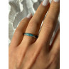 925 Sterling Silver Turquoise & Onyx Ring Size 7