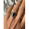 925 Sterling Silver Onyx & Marcasite Ring Size 6.5