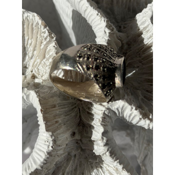 925 Sterling Silver Onyx & Marcasite Ring Size 6.5