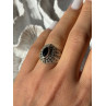 925 Sterling Silver Onyx & Marcasite Ring Size 6.5