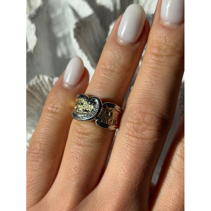 925 Sterling Silver Gold Plated Part Colorless Sapphire Ring Size 5