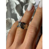 925 Sterling Silver Gold Plated Part Colorless Sapphire Ring Size 5
