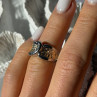 925 Sterling Silver Gold Plated Part Colorless Sapphire Ring Size 5