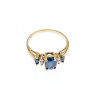 14K YELLOW GOLD  SAPPHIRE & DIAMONDS RING SIZE 7