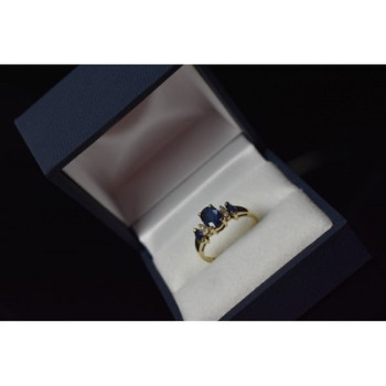 14K YELLOW GOLD  SAPPHIRE & DIAMONDS RING SIZE 7