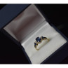 14K Yellow Gold Sapphire & Diamonds Ring Size 7