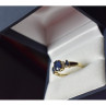 14K Yellow Gold Sapphire & Diamonds Ring Size 7