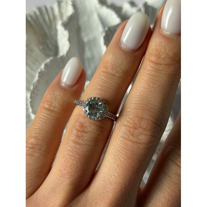 925 Sterling Silver Prasiolite Green Amethyst & Quartz Ring Size 5