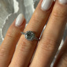 925 Sterling Silver Prasiolite Green Amethyst & Quartz Ring Size 5
