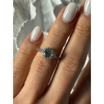 925 Sterling Silver Prasiolite Green Amethyst & Quartz Ring Size 5