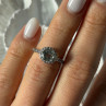 925 Sterling Silver Prasiolite Green Amethyst & Quartz Ring Size 5
