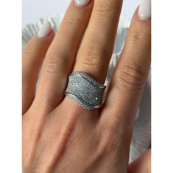 Elegant Design 925 Sterling Silver Cz Ring Size 8