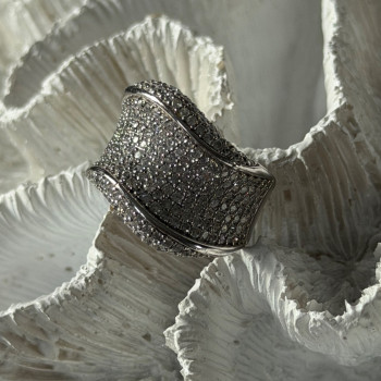 Elegant Design 925 Sterling Silver Cz Ring Size 8