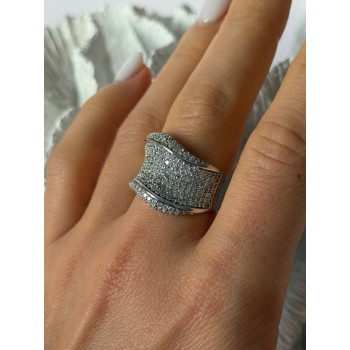 Elegant Design 925 Sterling Silver Cz Ring Size 8