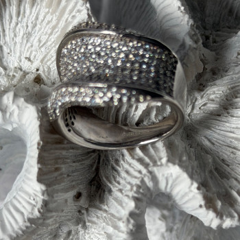 Elegant Design 925 Sterling Silver Cz Ring Size 8