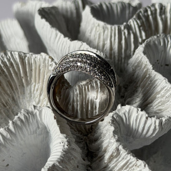 Elegant Design 925 Sterling Silver Cz Ring Size 8