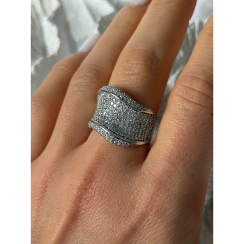 Elegant Design 925 Sterling Silver Cz Ring Size 8