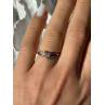925 Sterling Silver & 10K Rose Gold Colorless Sapphire Ring Size 6