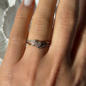 925 Sterling Silver & 10K Rose Gold Colorless Sapphire Ring Size 6