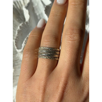 925 Sterling Silver Seven Rings Size 8.5