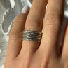 925 Sterling Silver Seven Rings Size 8.5