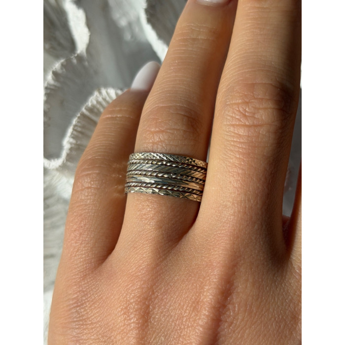 925 Sterling Silver Seven Rings Size 8.5