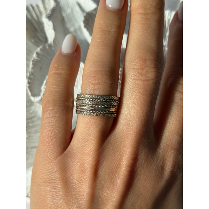 925 Sterling Silver Seven Rings Size 8.5